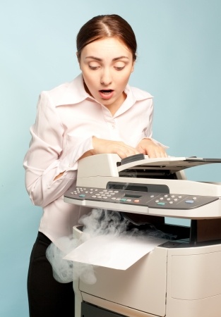 Girl with Smoking Copier